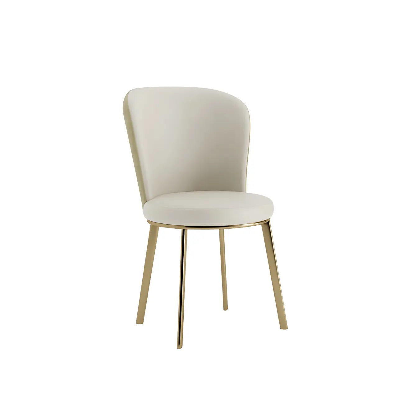 Sleek Gold Legs Faux Leather Upholstered Dining Chair Image - 5 | homeyfad
