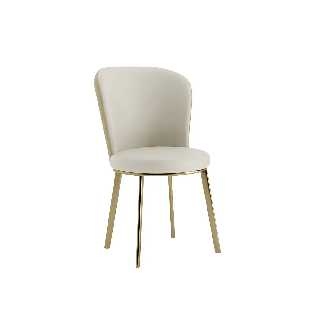 Sleek Gold Legs Faux Leather Upholstered Dining Chair Image - 5
