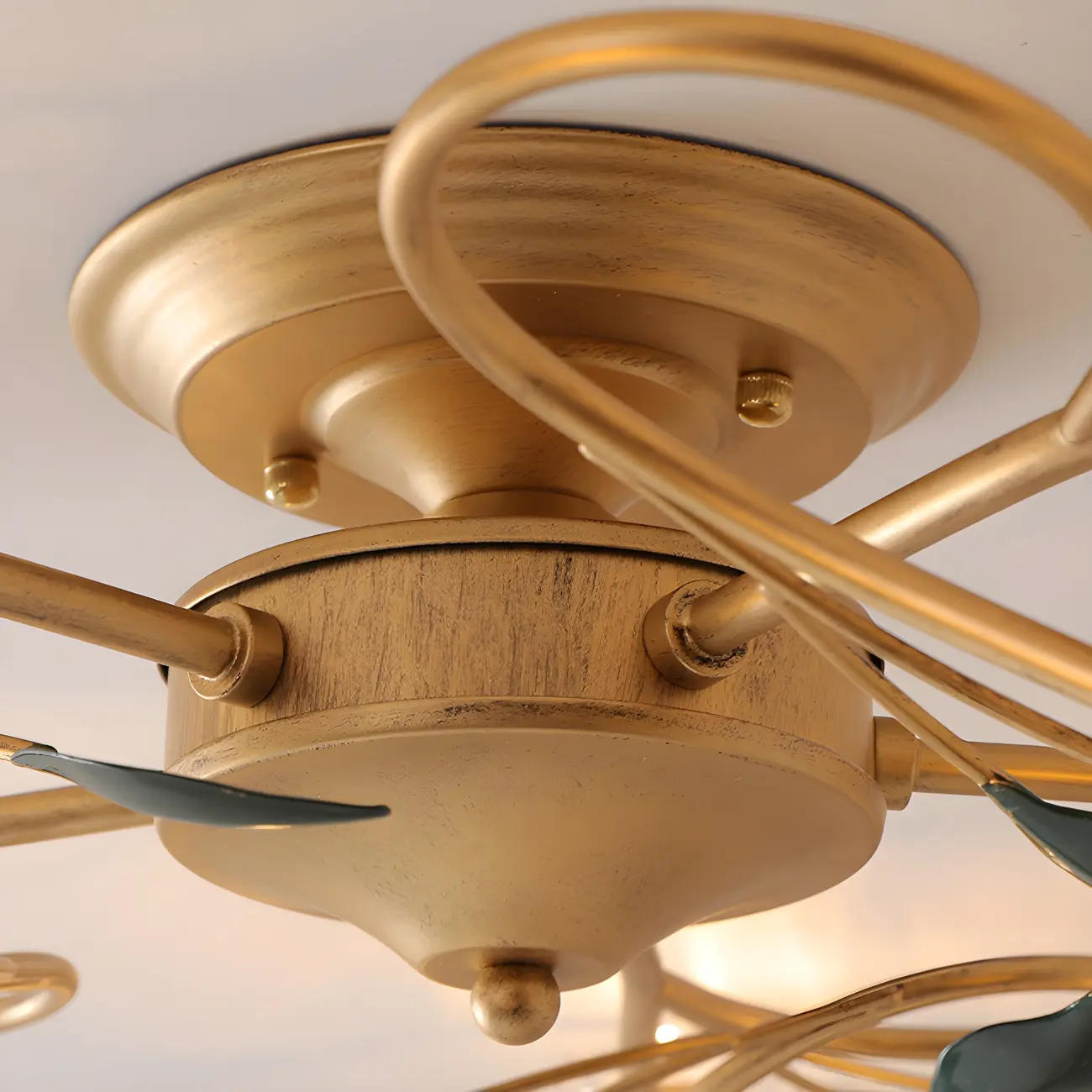 Luxury Flower Glass Semi Flush LED Ceiling Light for Indoor | homeyfad