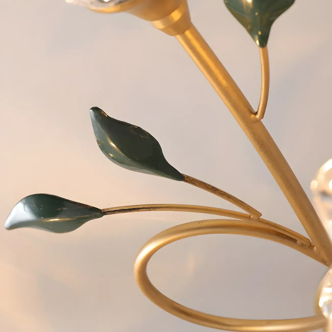 Luxury Flower Glass Semi Flush LED Ceiling Light for Indoor