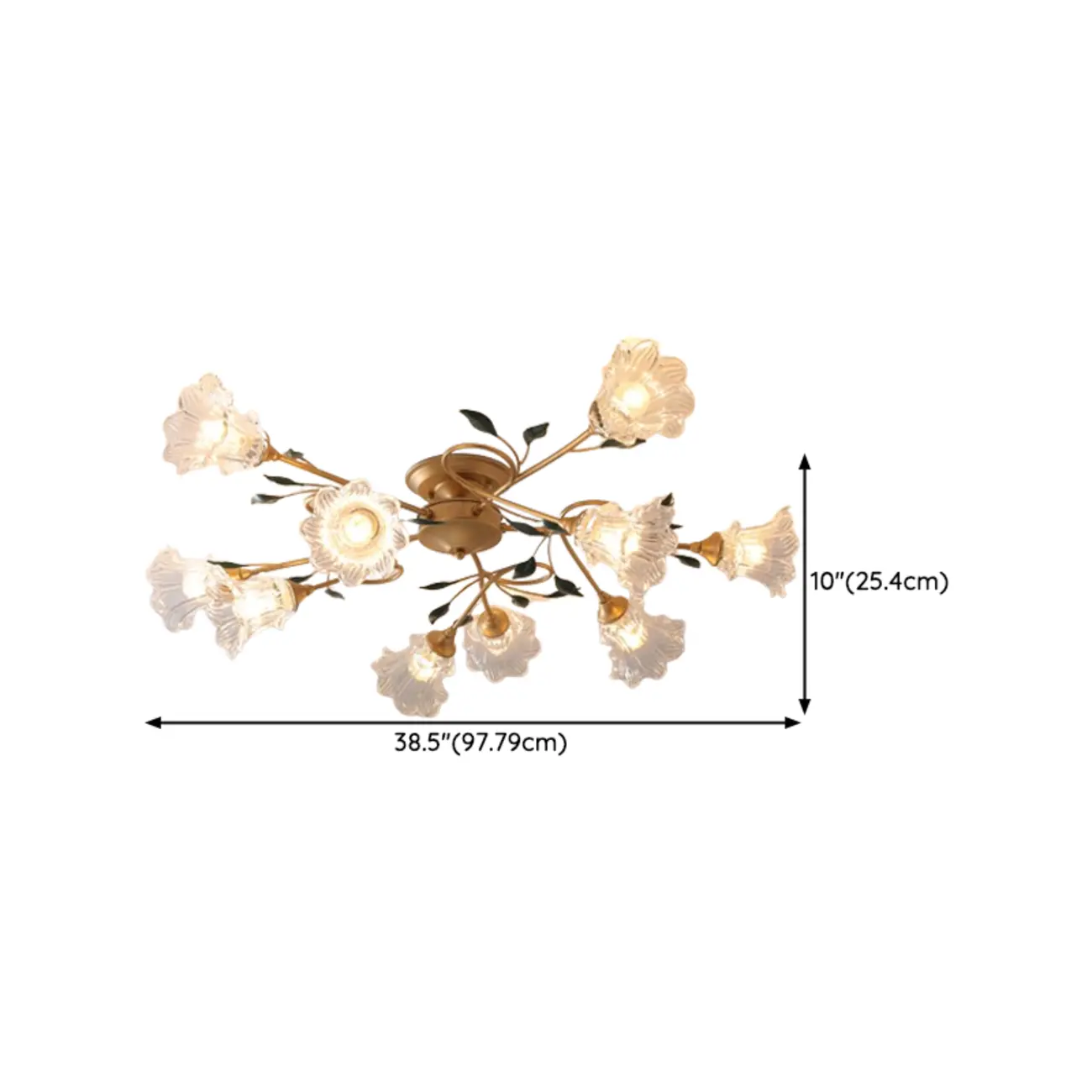 Luxury Flower Glass Semi Flush LED Ceiling Light for Indoor | homeyfad