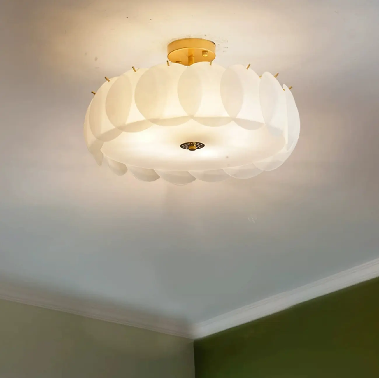 Modern LED Glass Ceiling Light Fixture for Living Room Image - 2 | homeyfad