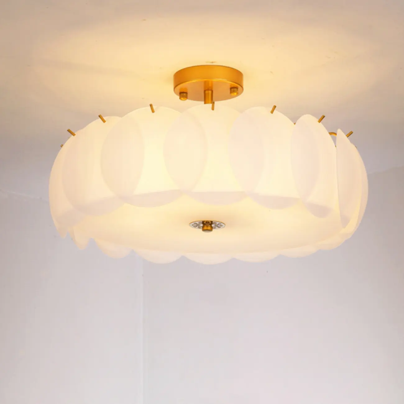 Modern LED Glass Ceiling Light Fixture for Living Room Image - 4 | homeyfad