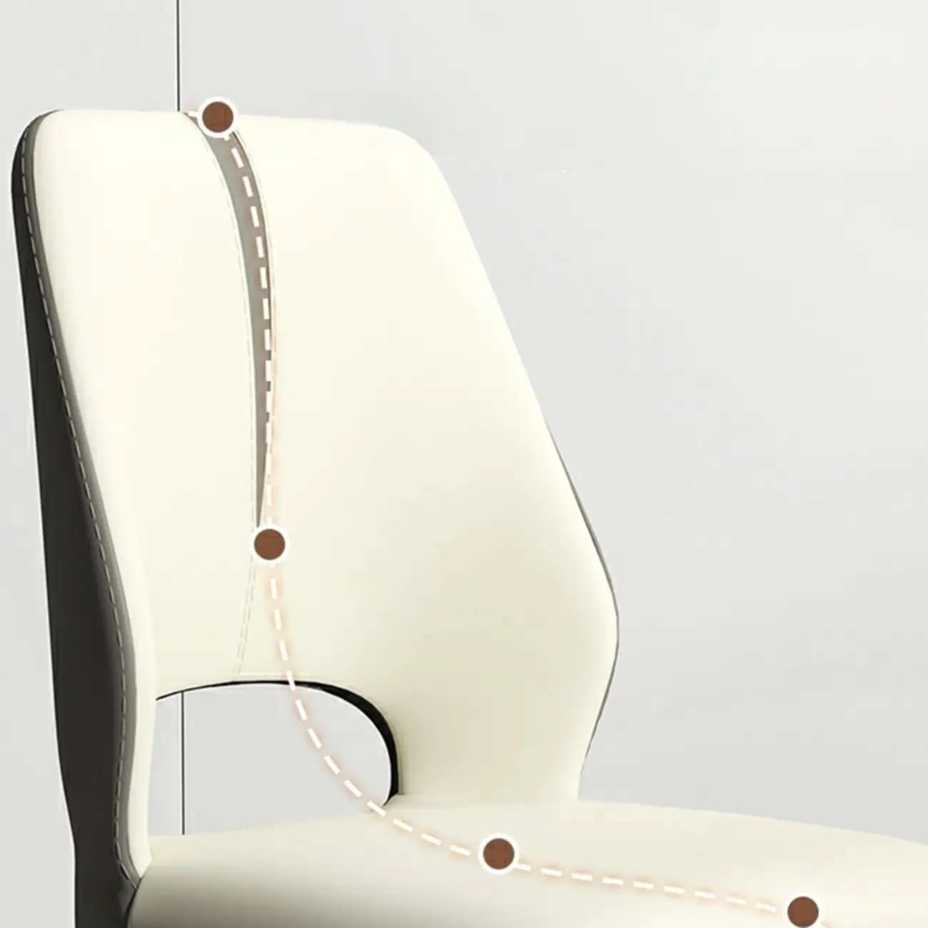 Faux Leather Wingback Metal Legs Dining Chairs Image - 6 | homeyfad