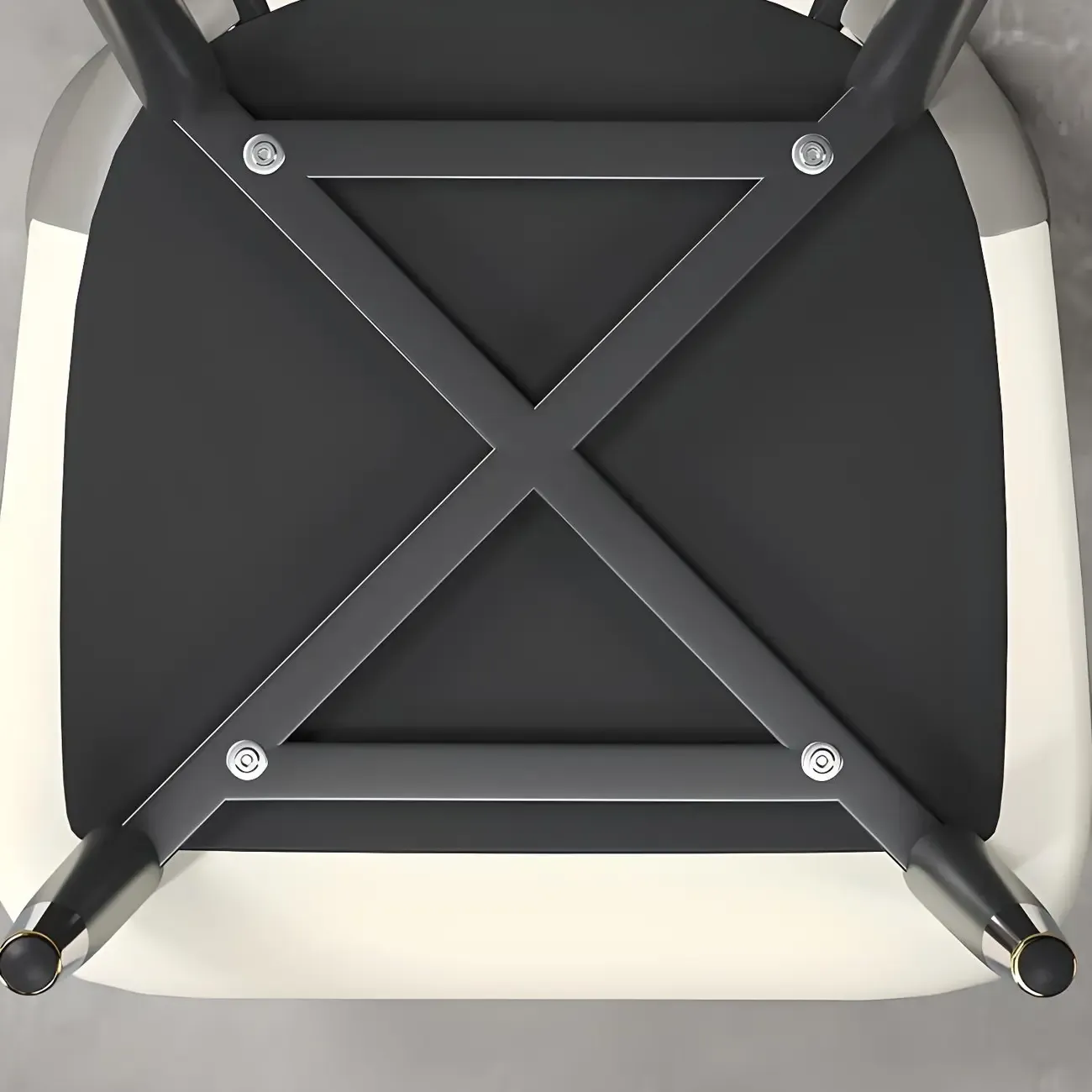 Faux Leather Wingback Metal Legs Dining Chairs Image - 14