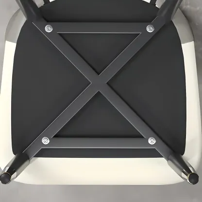 Faux Leather Wingback Metal Legs Dining Chairs Image - 14