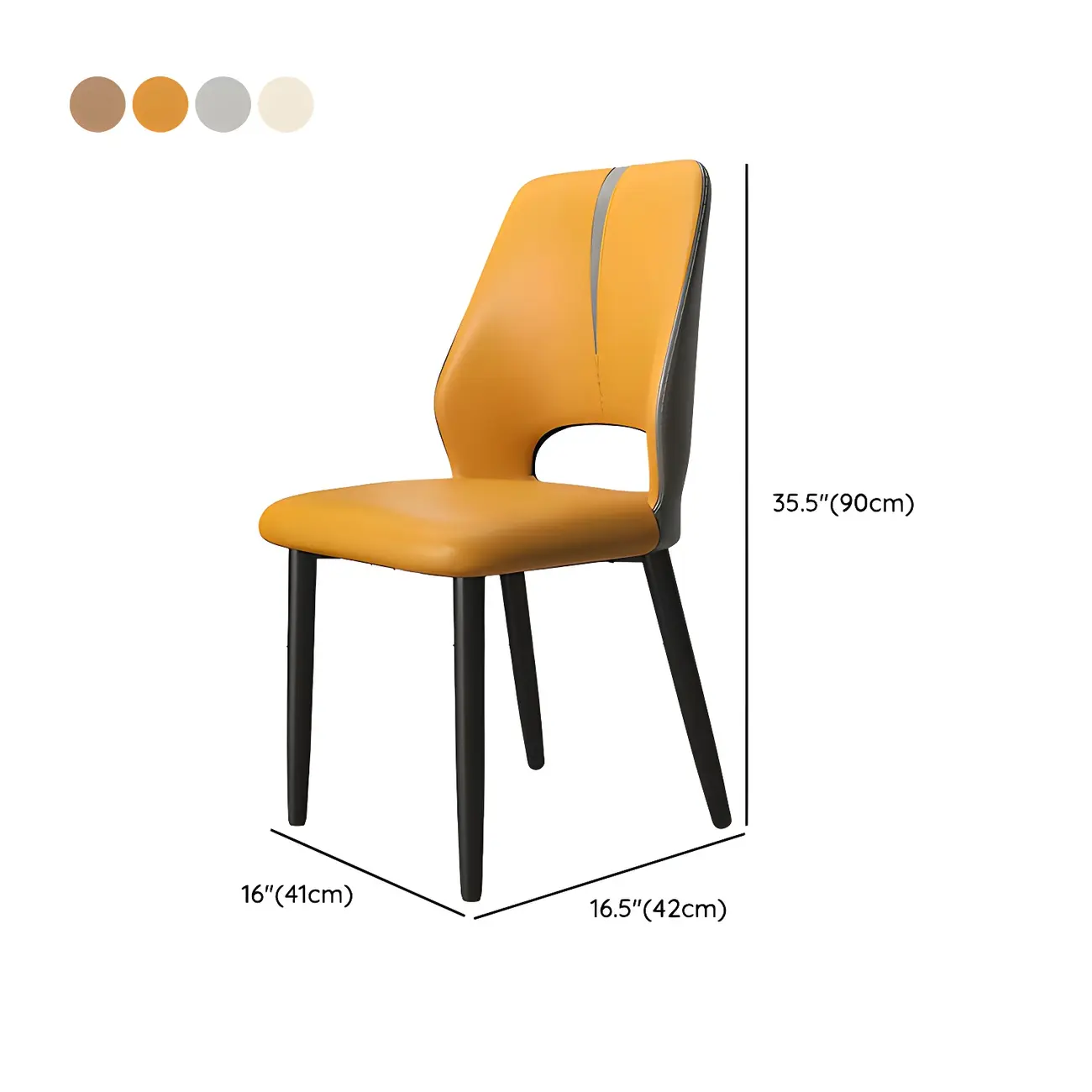 Faux Leather Wingback Metal Legs Dining Chairs #size | homeyfad