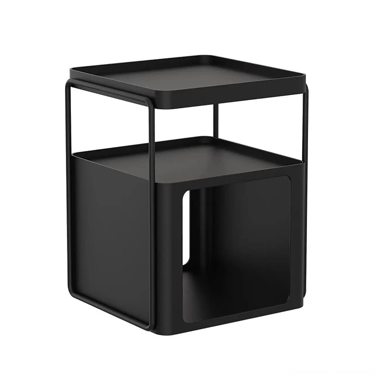 Modern Metal Storage Nightstand with Open Shelf Image - 5 | homeyfad