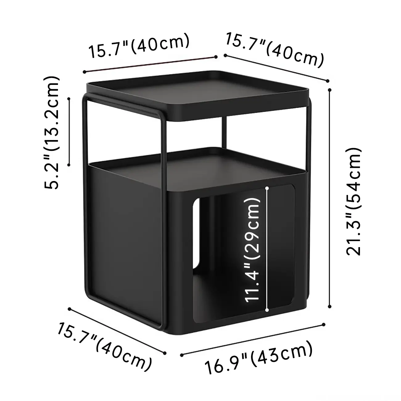 Modern Metal Storage Nightstand with Open Shelf Image - 6 | homeyfad