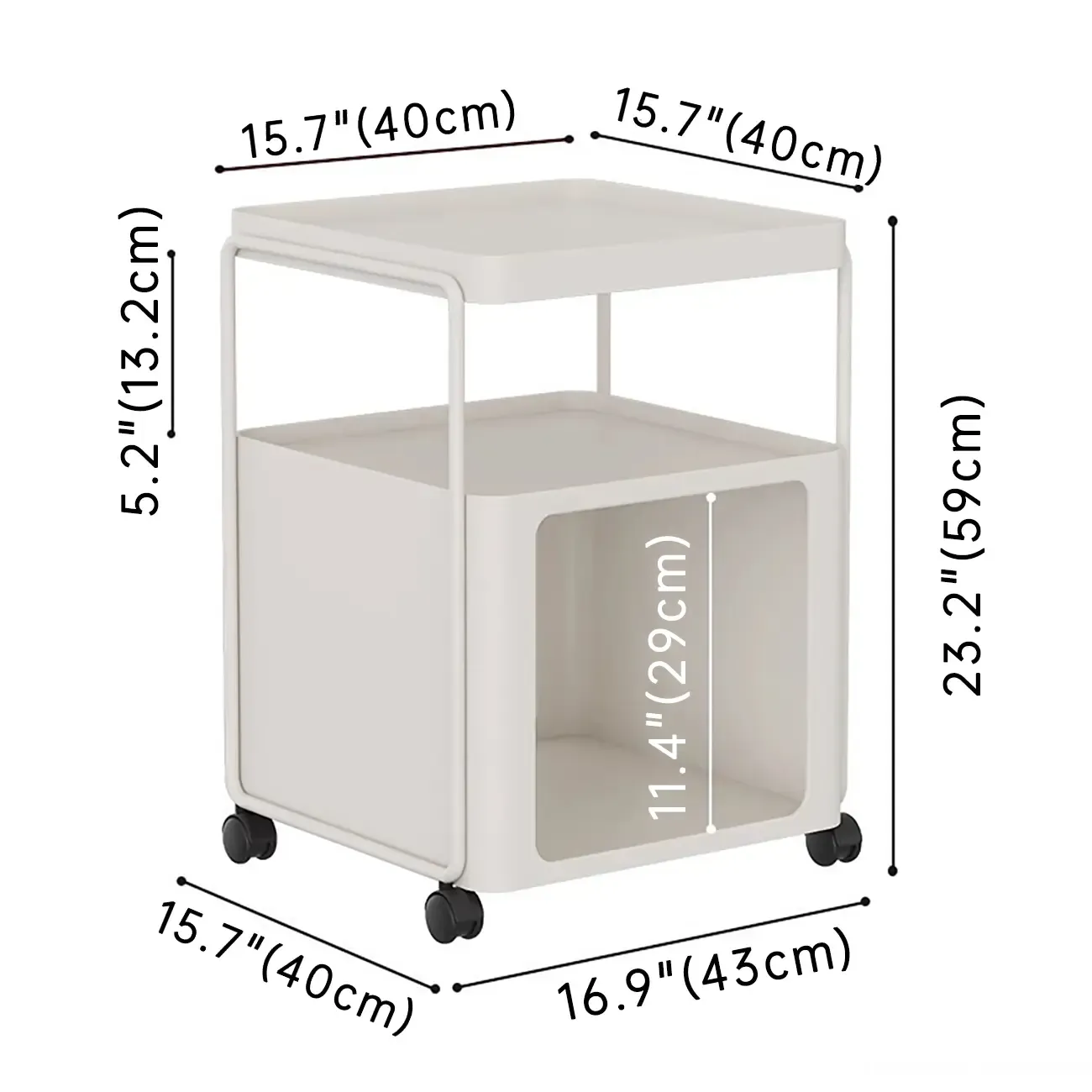 Modern Metal Storage Nightstand with Open Shelf Image - 11