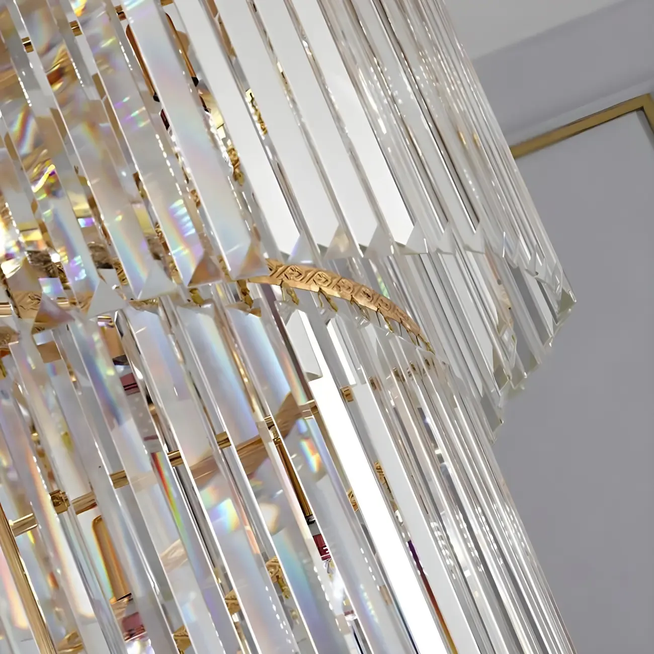 Gold Spiral Crystal Chandelier Modern Luxurious Design Image - 7