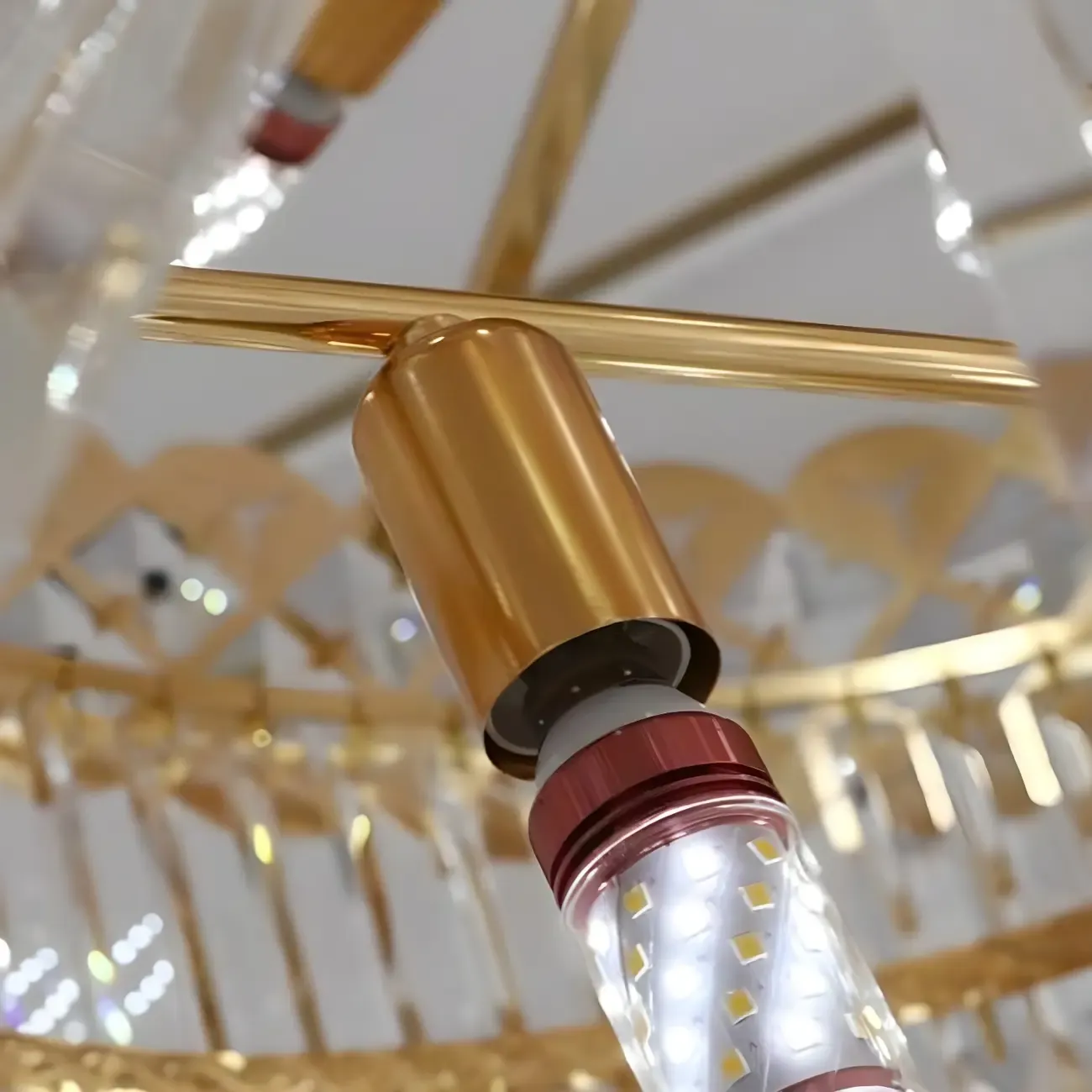 Gold Spiral Crystal Chandelier Modern Luxurious Design Image - 8