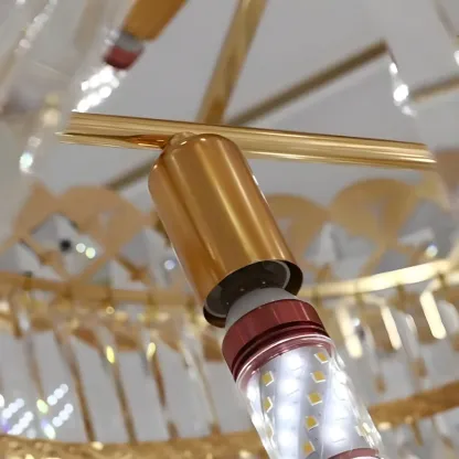 Gold Spiral Crystal Chandelier Modern Luxurious Design Image - 8