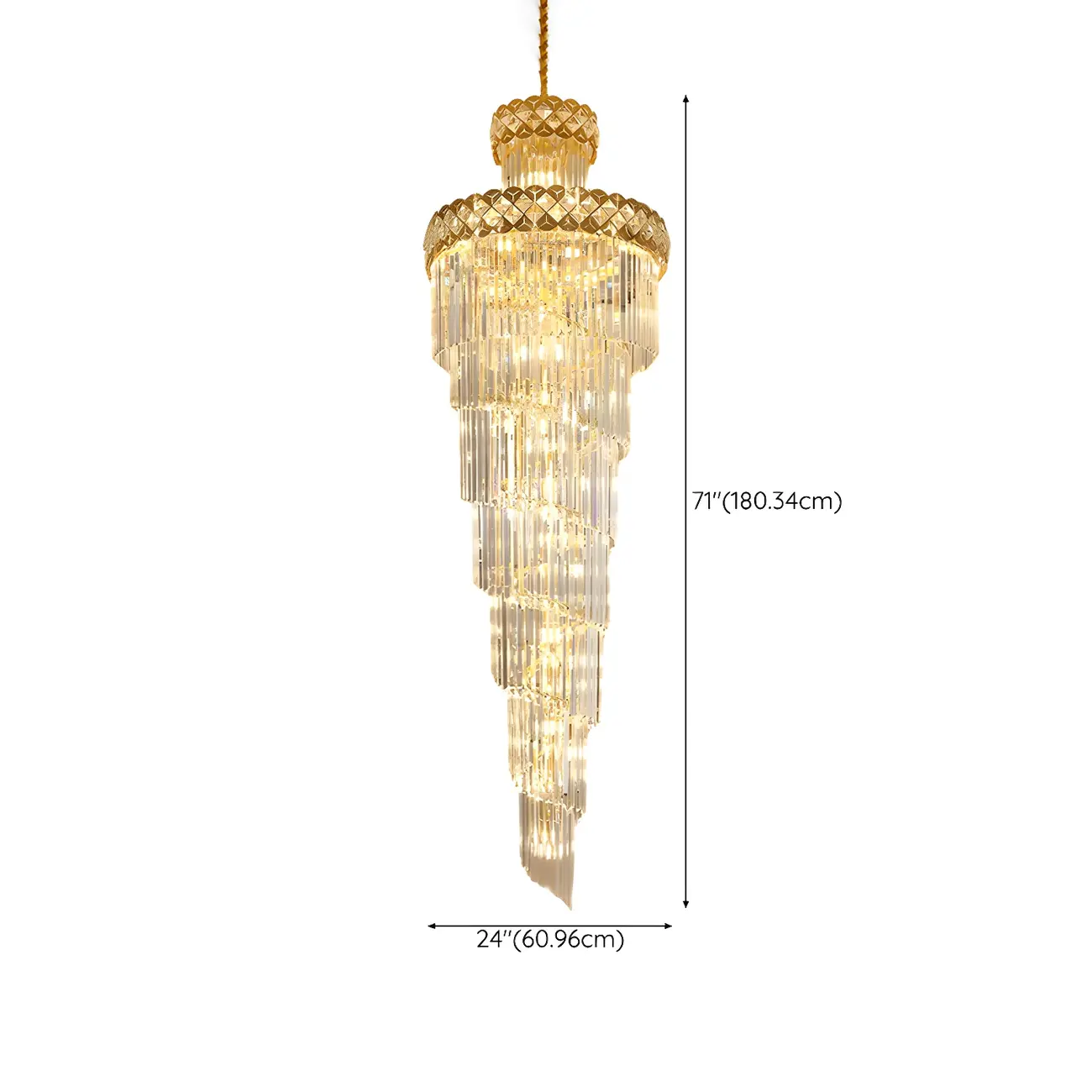 Gold Spiral Crystal Chandelier Modern Luxurious Design Image - 12 | homeyfad