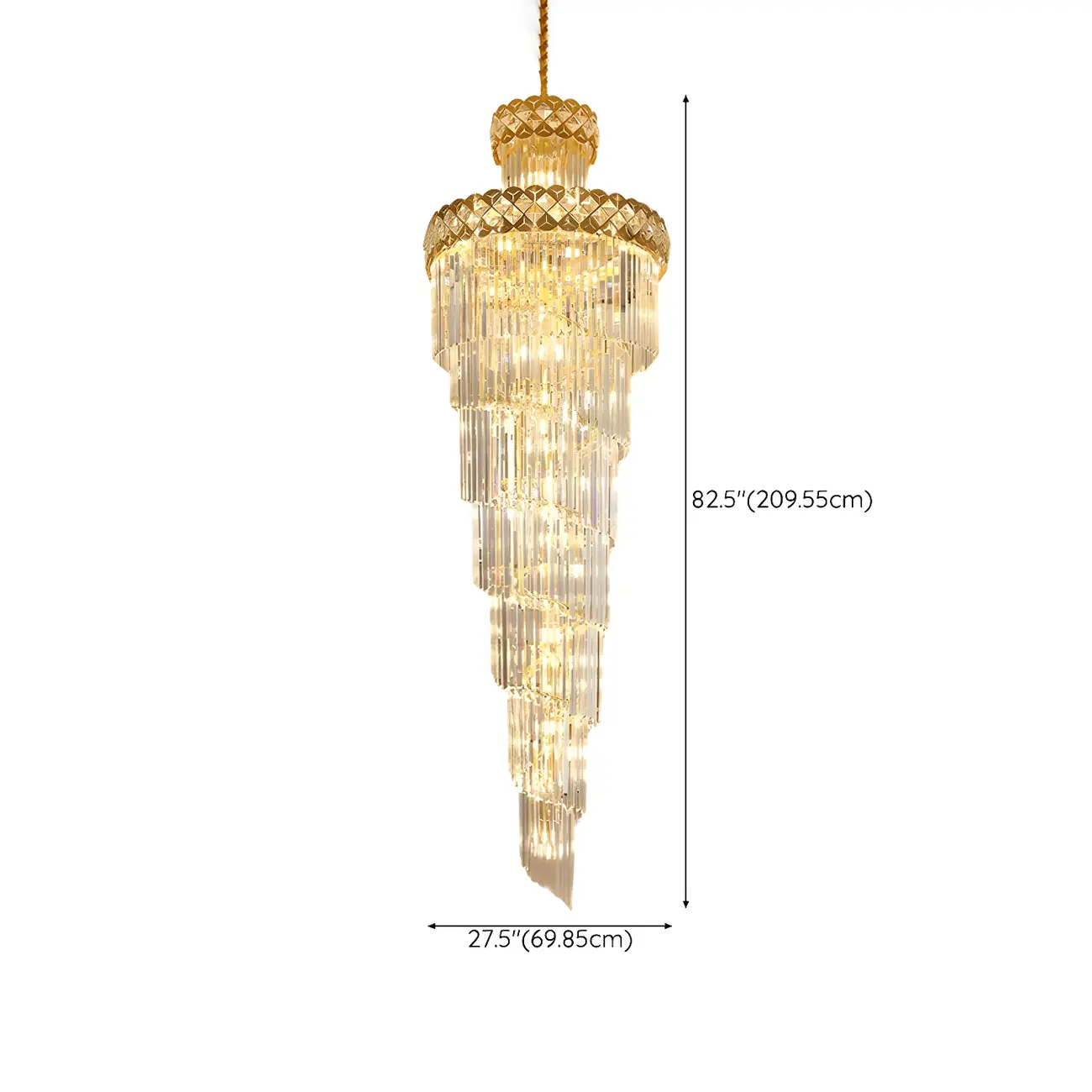 Gold Spiral Crystal Chandelier Modern Luxurious Design Image - 13 | homeyfad