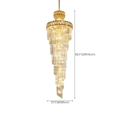 Gold Spiral Crystal Chandelier Modern Luxurious Design Image - 13