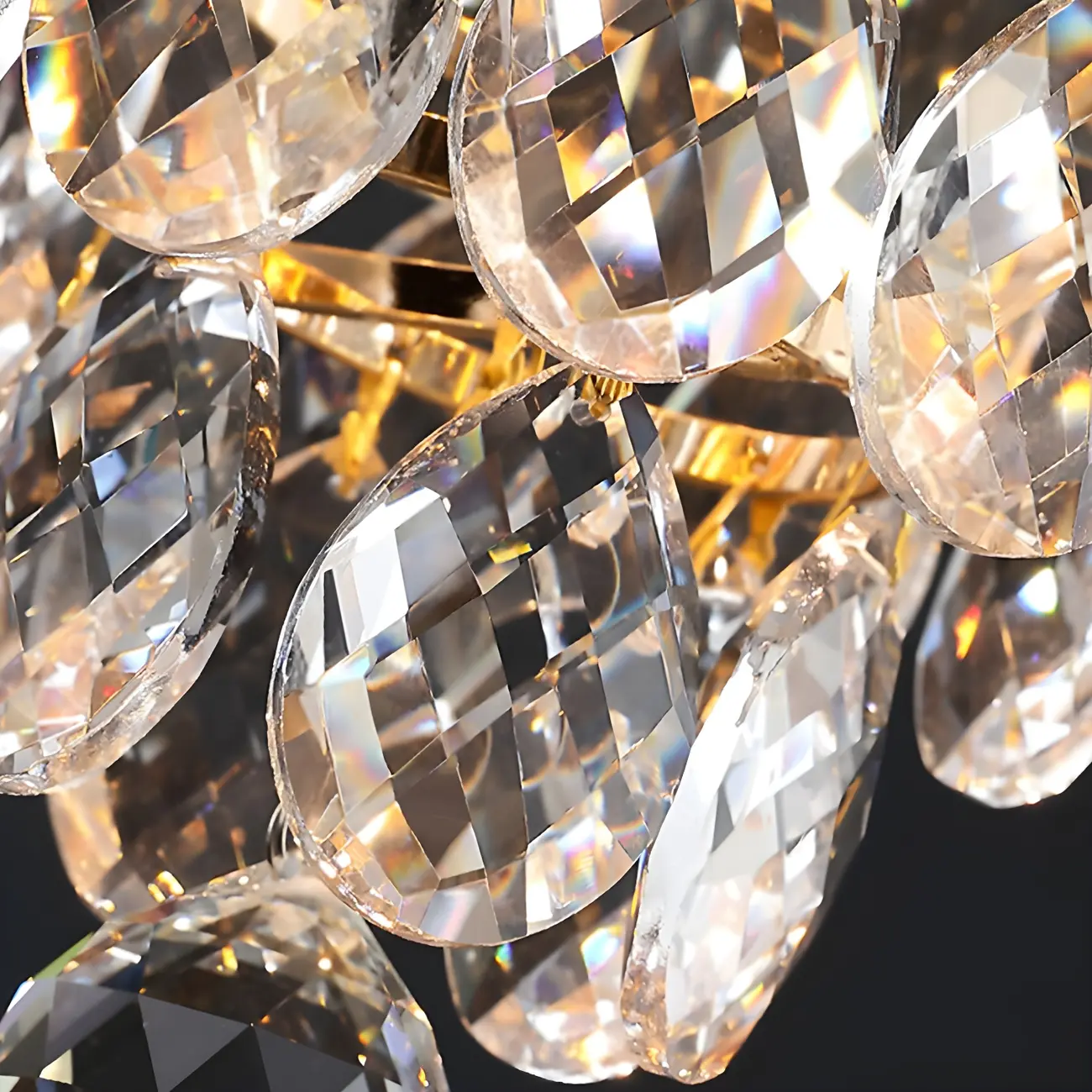 Modern Tiered Crystal Semi Flush Ceiling Light for Hallway Image - 7 | homeyfad