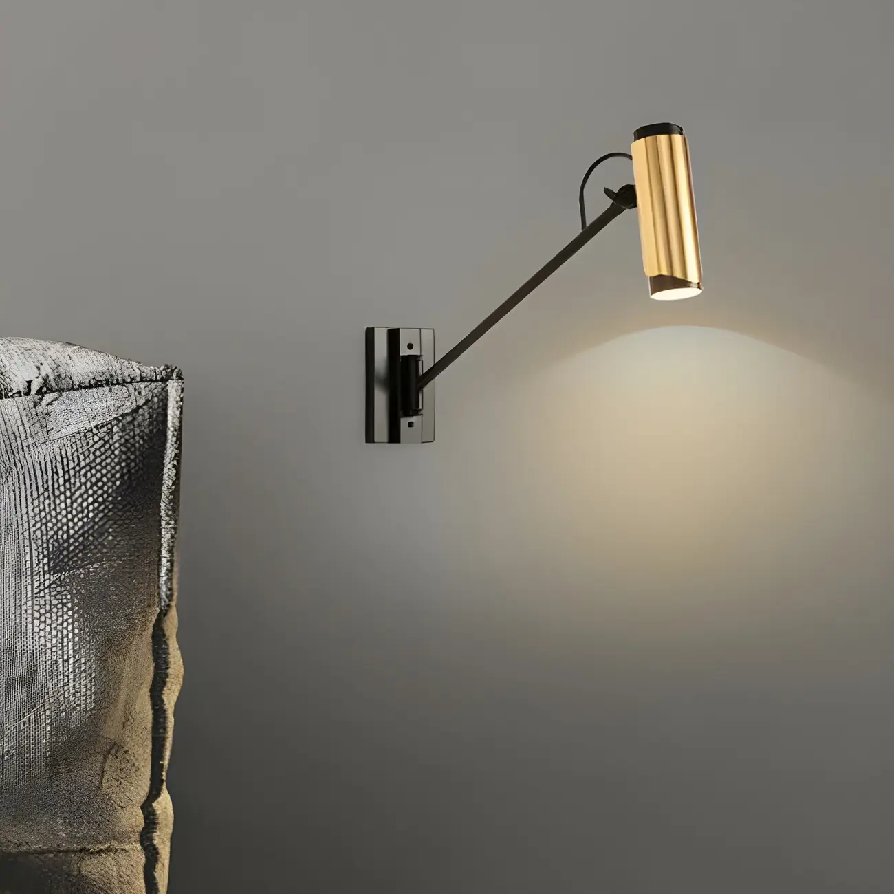 Modern Black Wall Lamp Golden Shade for Living Room Image - 3 | homeyfad