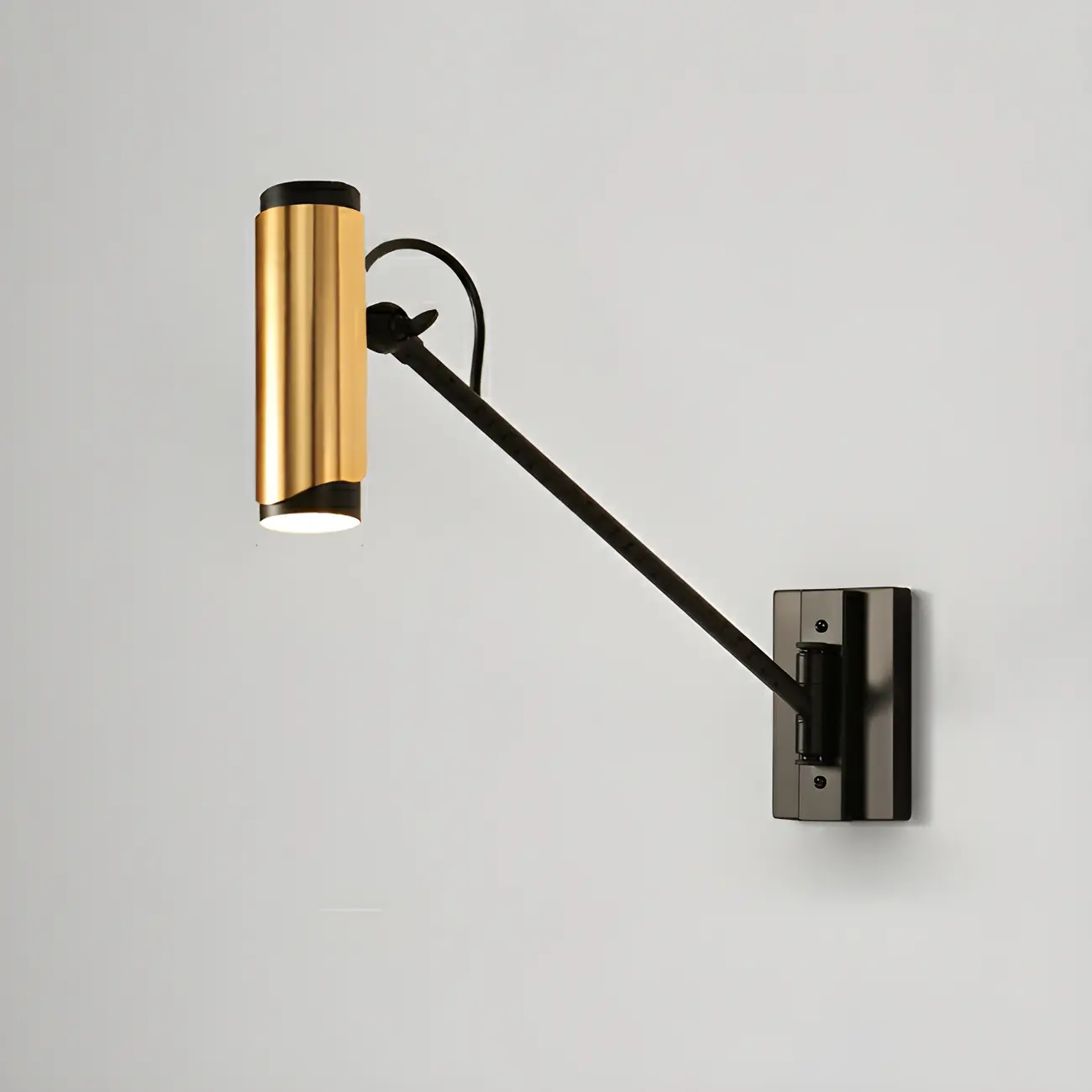 Modern Black Wall Lamp Golden Shade for Living Room Image - 6 | homeyfad