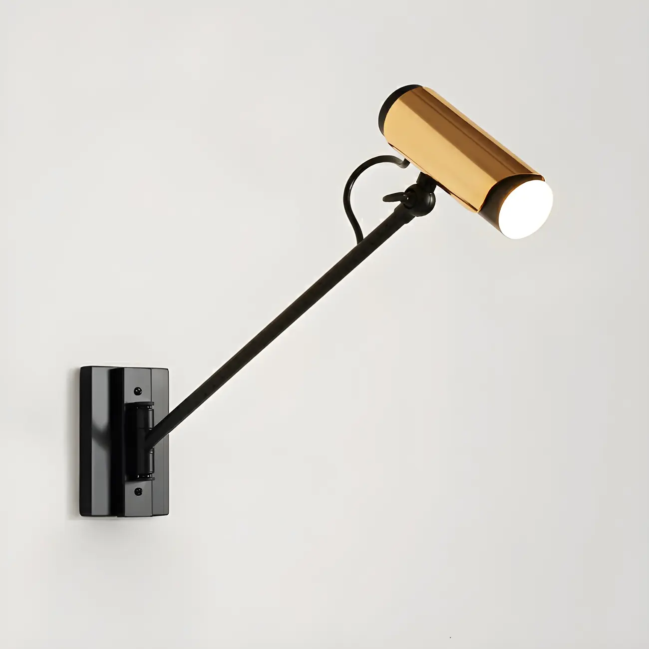 Modern Black Wall Lamp Golden Shade for Living Room Image - 2 | homeyfad