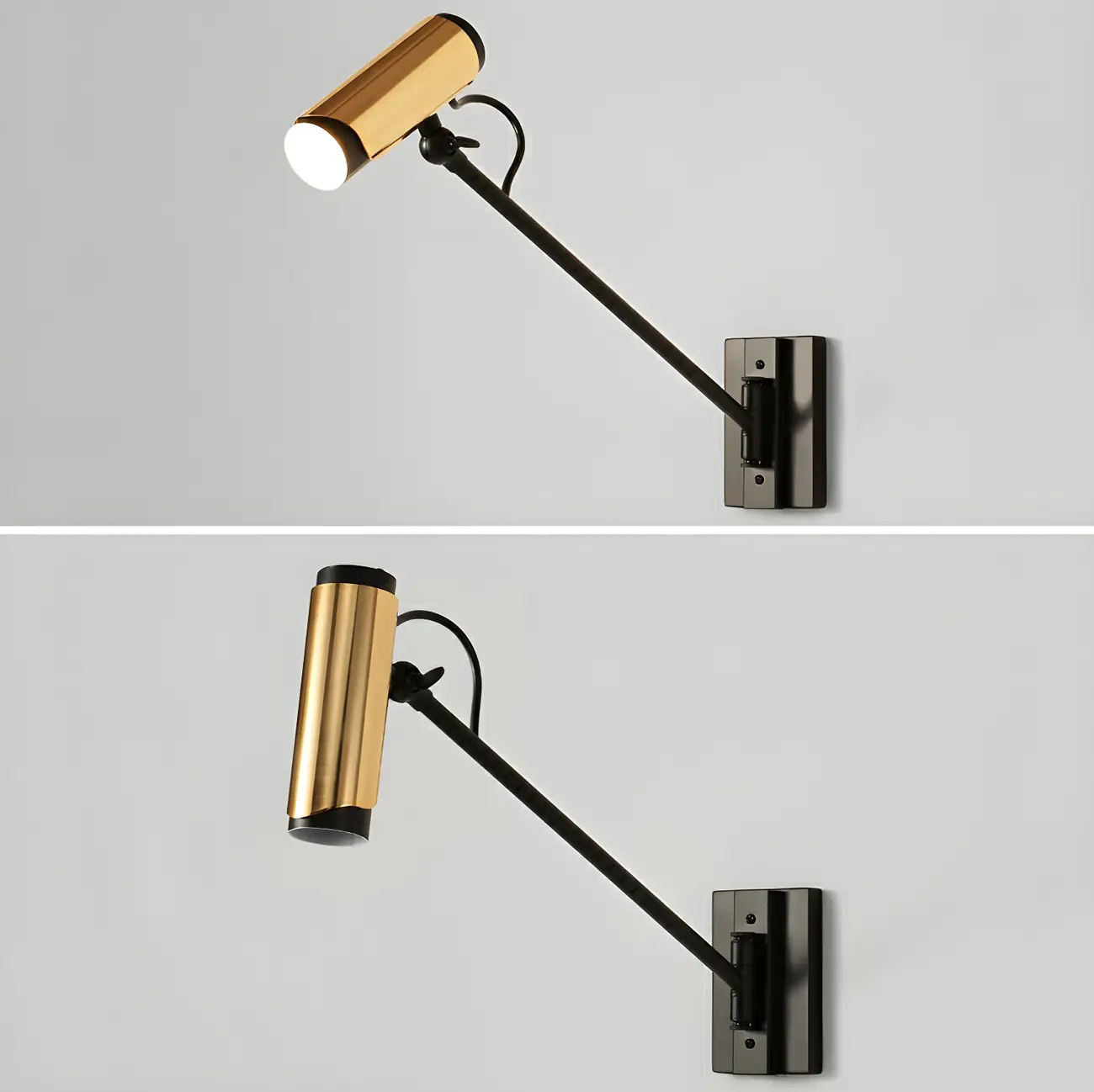 Modern Black Wall Lamp Golden Shade for Living Room Image - 10 | homeyfad