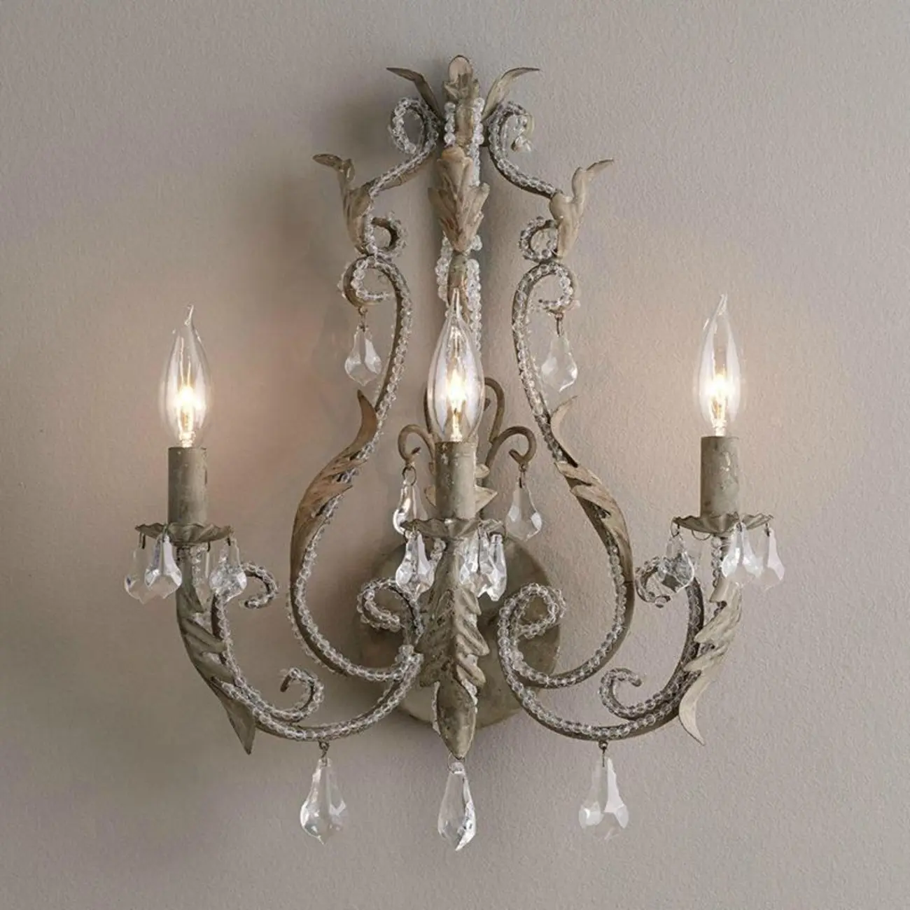 Vintage Candle Wall Sconce with Crystal Accents Image - 4 | homeyfad