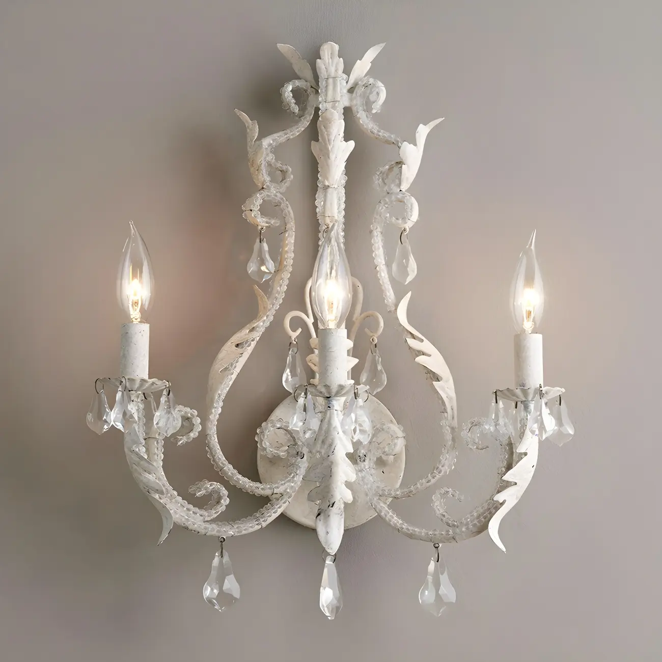 Vintage Candle Wall Sconce with Crystal Accents Image - 1 | homeyfad