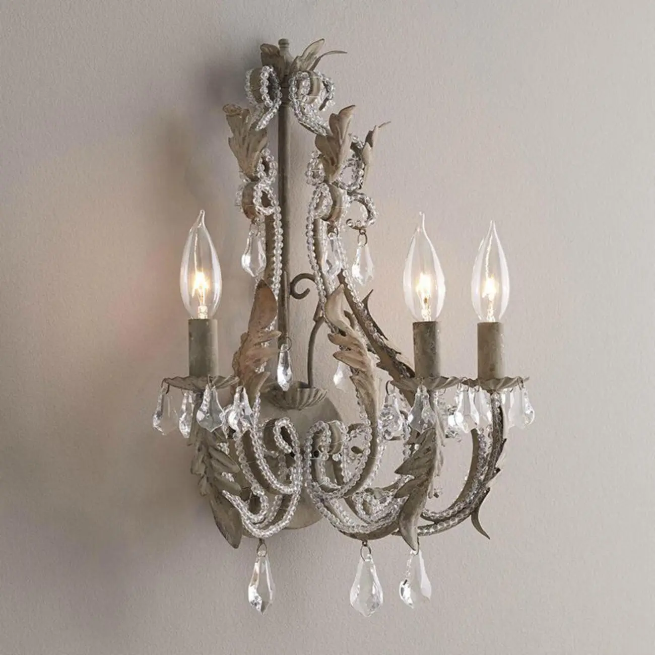 Vintage Candle Wall Sconce with Crystal Accents Image - 5 | homeyfad