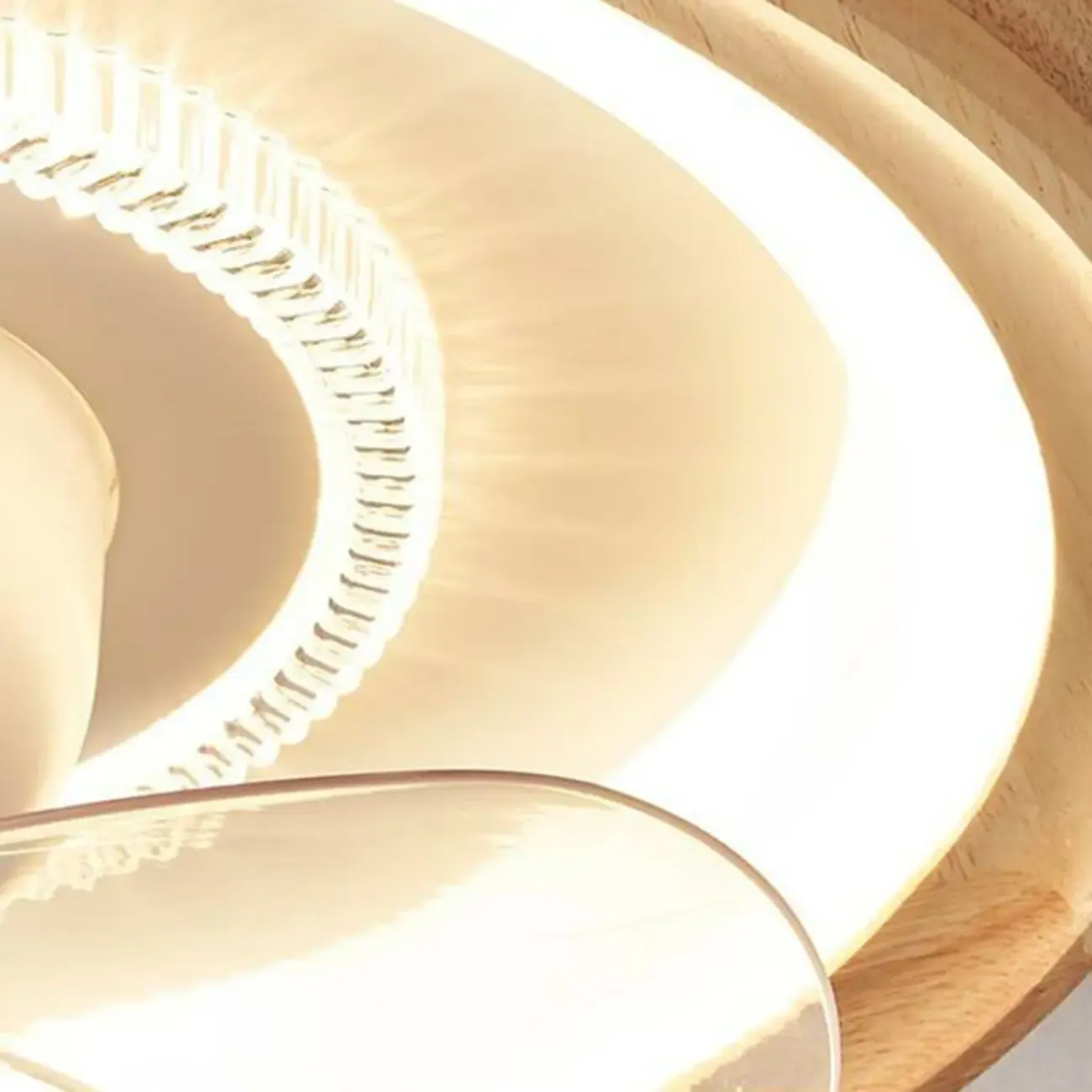 White LED Ceiling Fan for Bedroom, Modern Flush Mount Image - 9