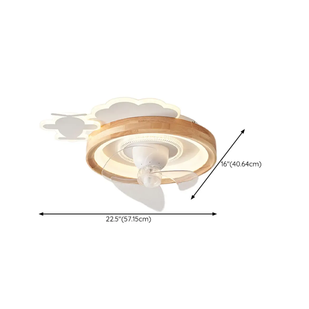 White LED Ceiling Fan for Bedroom, Modern Flush Mount Image - 16
