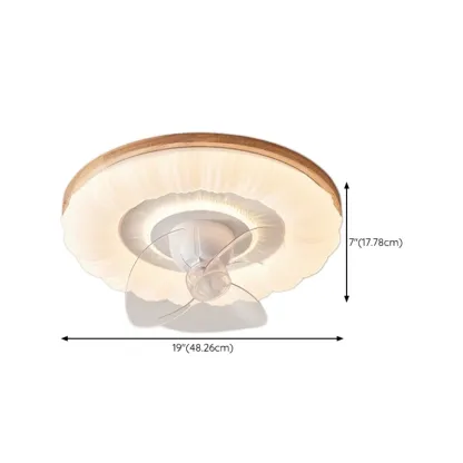 White LED Ceiling Fan for Bedroom, Modern Flush Mount Image - 17