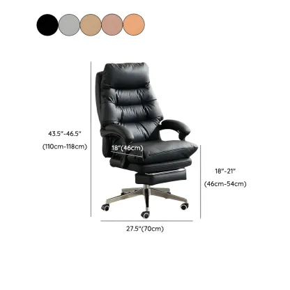Ergonomic Leather Reclining Executive Office Chair with Footrest #size