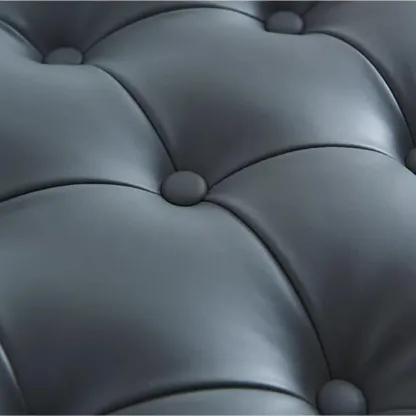 Tufted Upholstered Grey Shoe Storage Bench for Entryway Image - 11