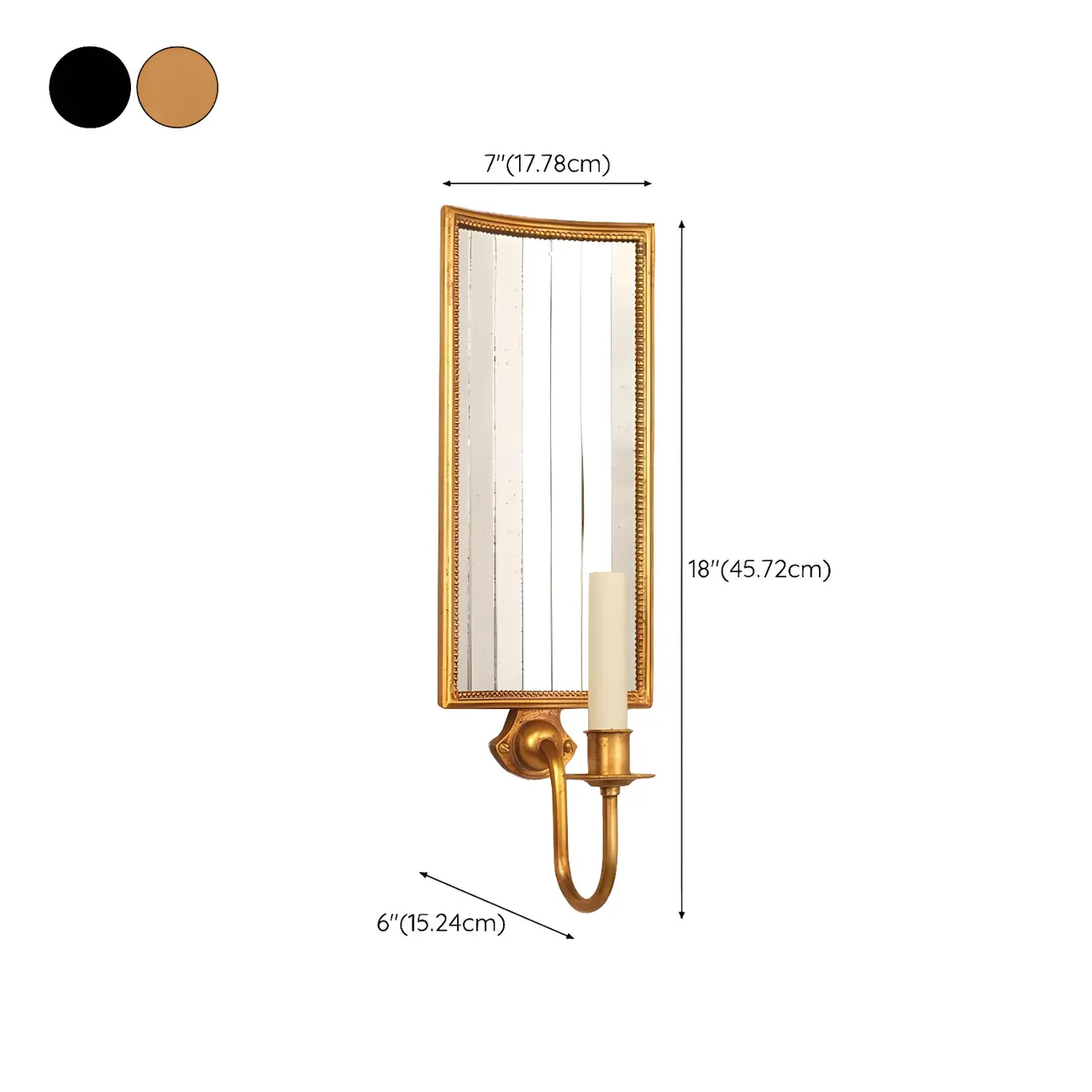 Vintage Black LED Wall Sconce with Mirror for Indoor Decor | homeyfad