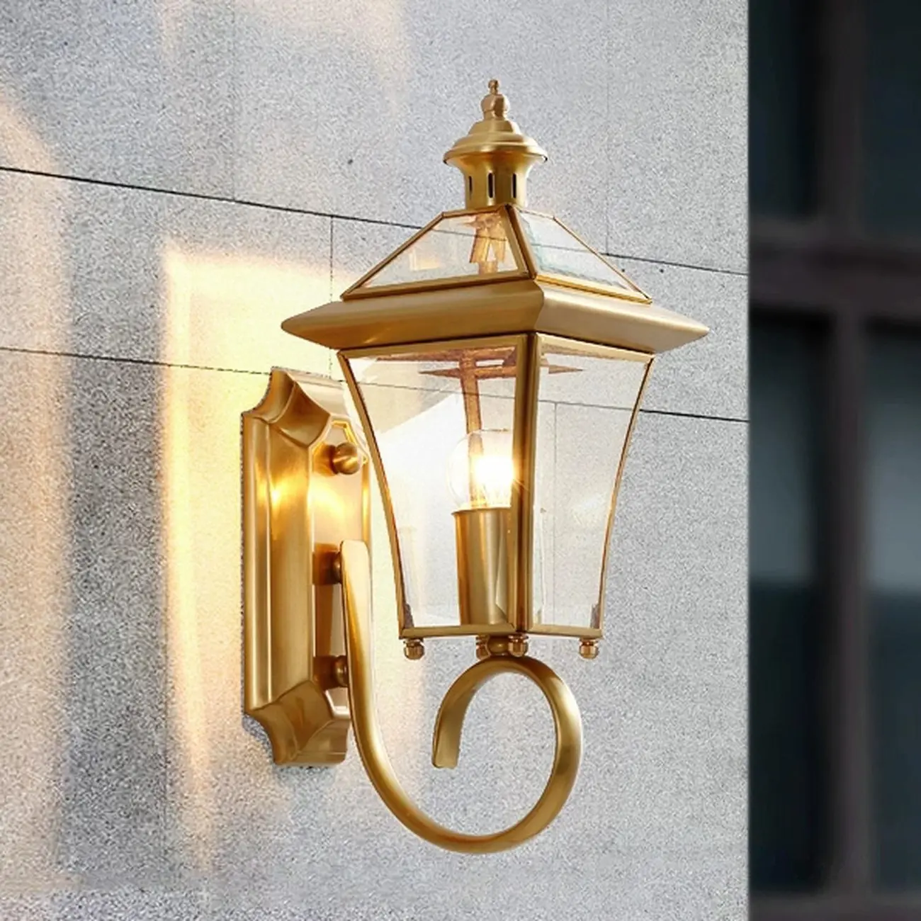 Modern Outdoor Use Iron Cage Shape Wall Mounted Light with Transparent Glass Shade Image - 2 | homeyfad