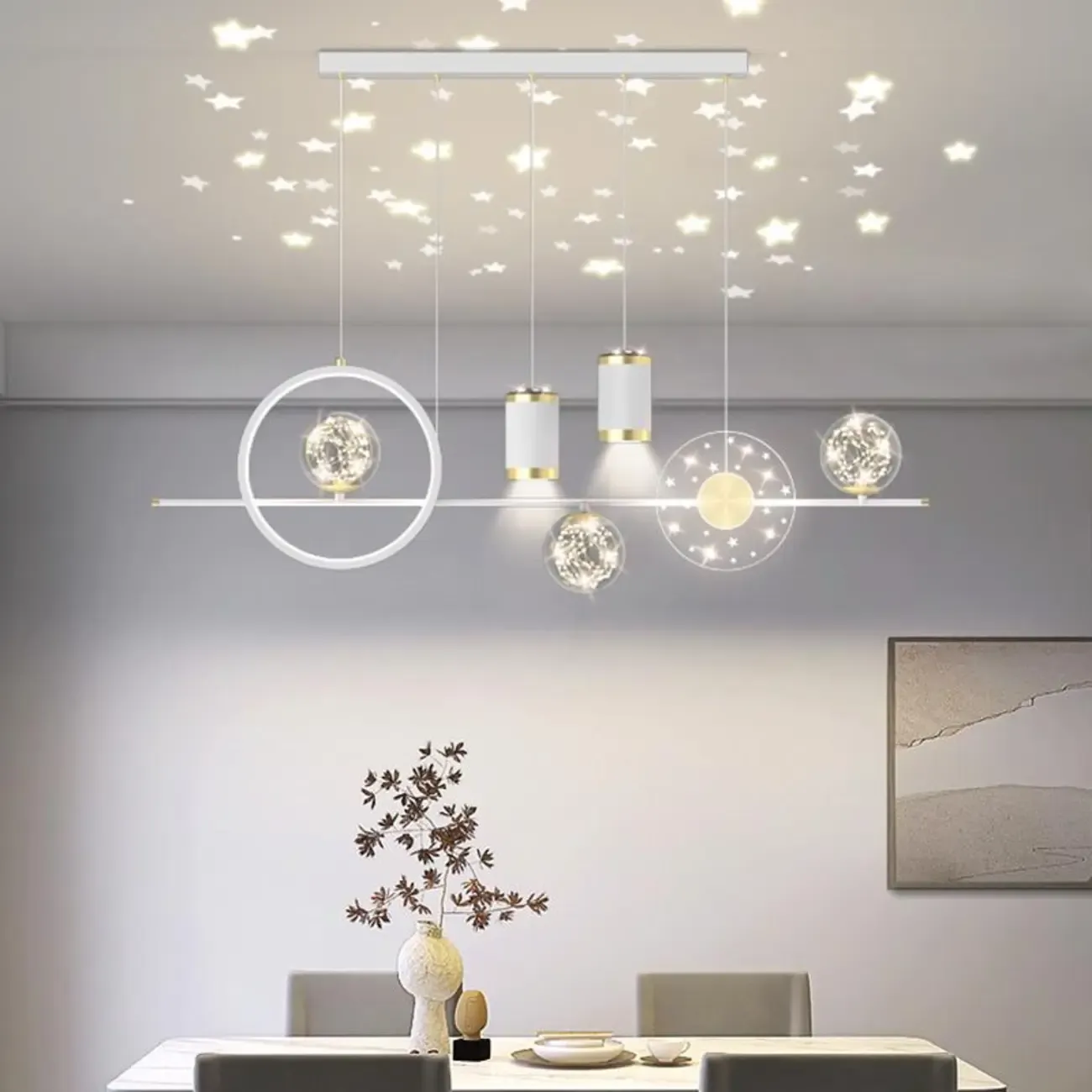 Luxury Adjustable Multi-Light Island Pendant Light Image - 2