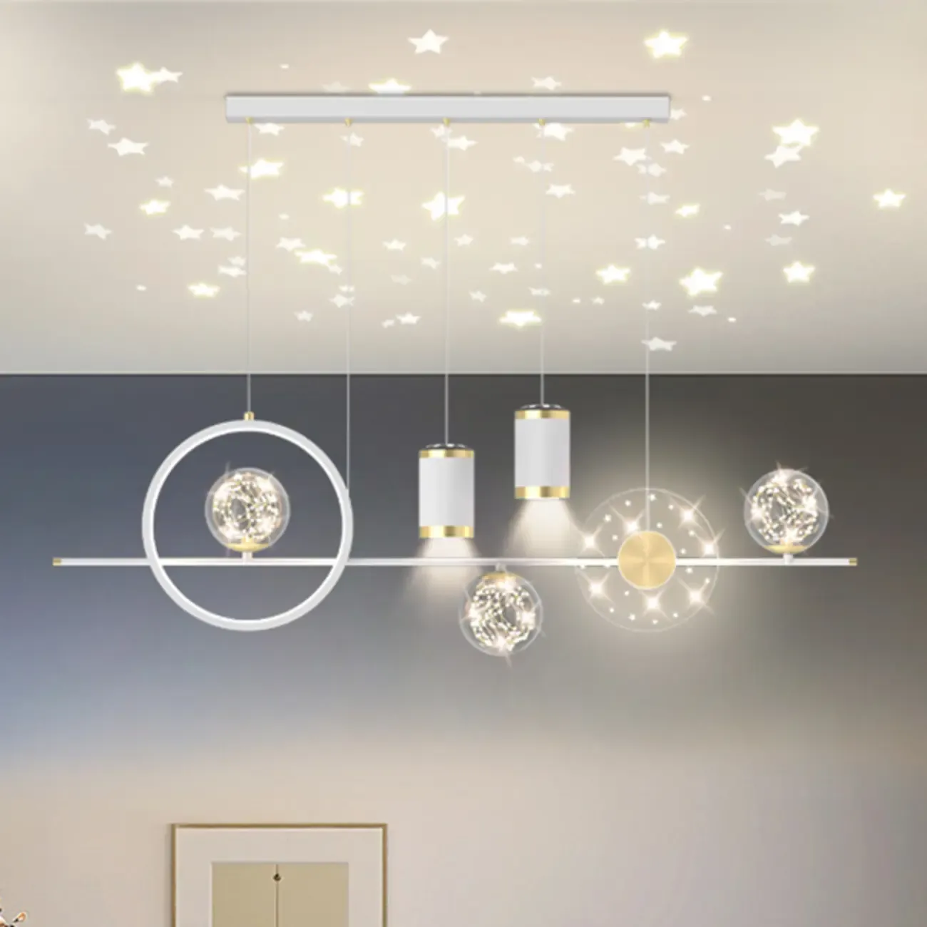 Luxury Adjustable Multi-Light Island Pendant Light Image - 3