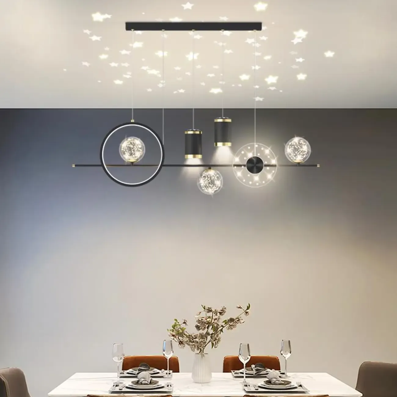 Luxury Adjustable Multi-Light Island Pendant Light Image - 4