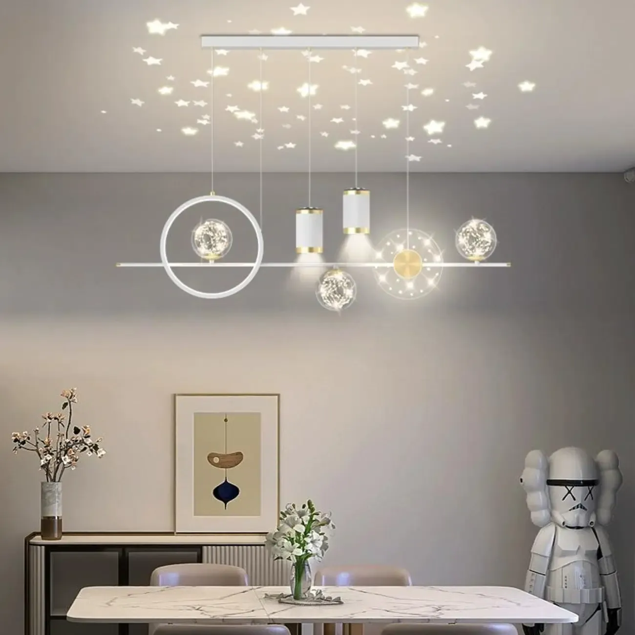 Luxury Adjustable Multi-Light Island Pendant Light Image - 6
