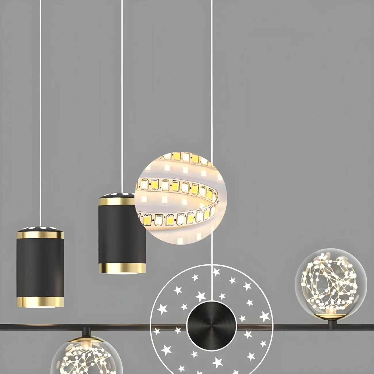 Luxury Adjustable Multi-Light Island Pendant Light Image - 9 | homeyfad