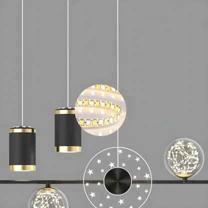 Luxury Adjustable Multi-Light Island Pendant Light Image - 9