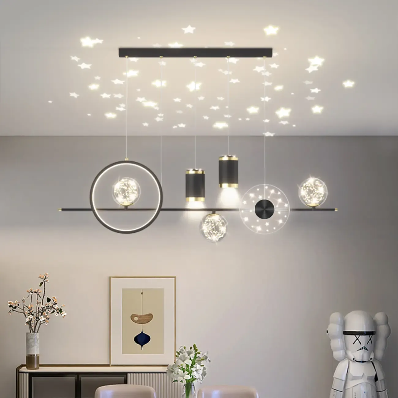 Luxury Adjustable Multi-Light Island Pendant Light Image - 10
