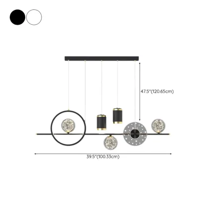 Luxury Adjustable Multi-Light Island Pendant Light #size