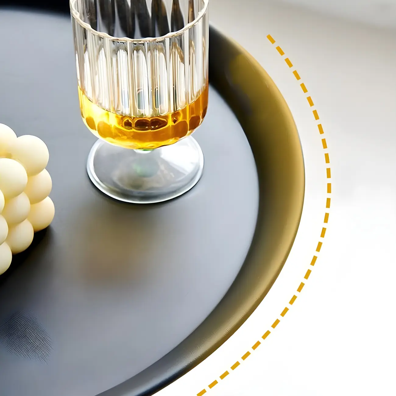 Luxurious Round Metal End Table with Tray for Living Room Image - 7 | homeyfad