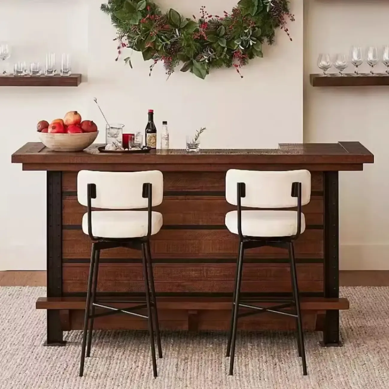 Industrial Pu Leather Low Back Armless Bar Stool Image - 5