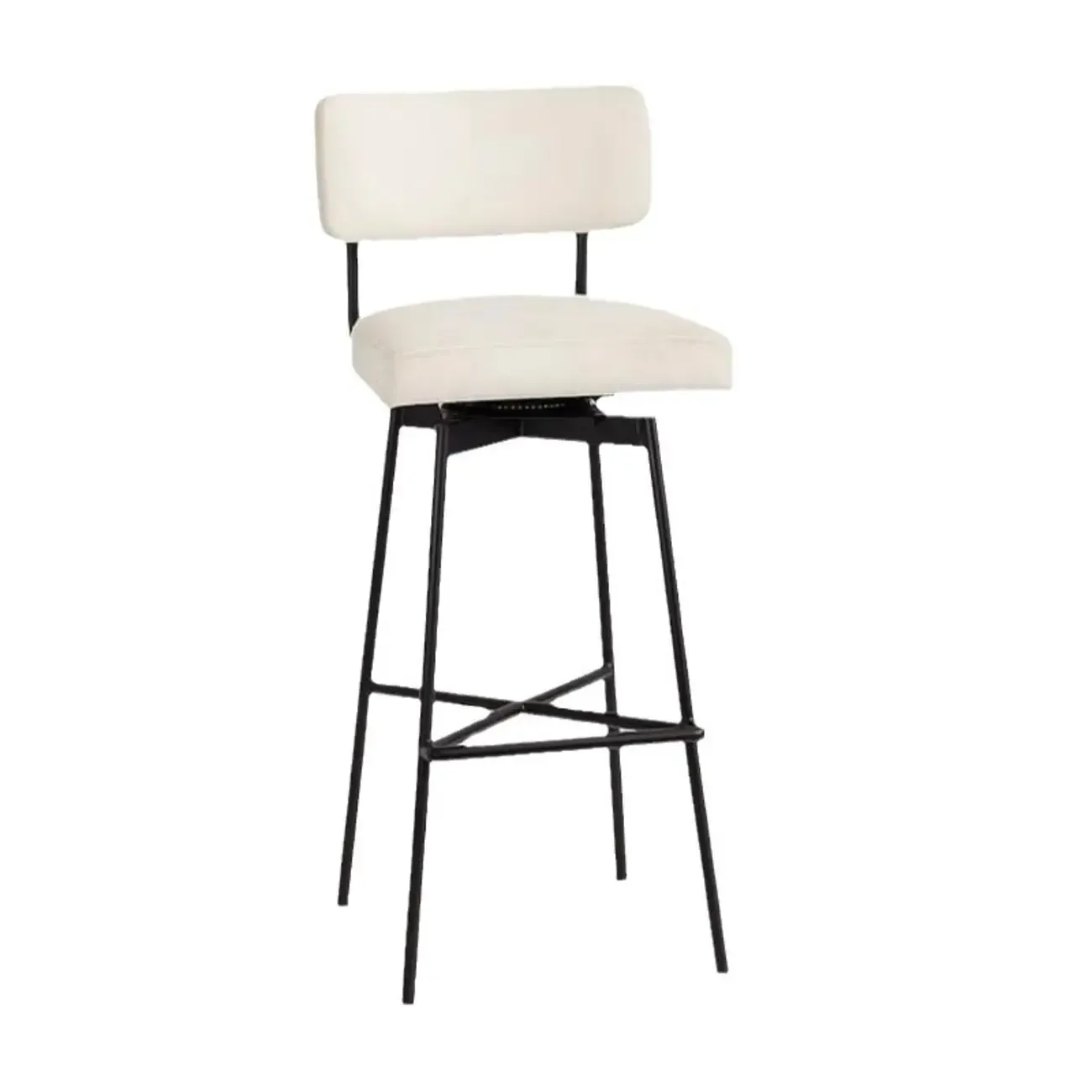 Industrial Pu Leather Low Back Armless Bar Stool Image - 10