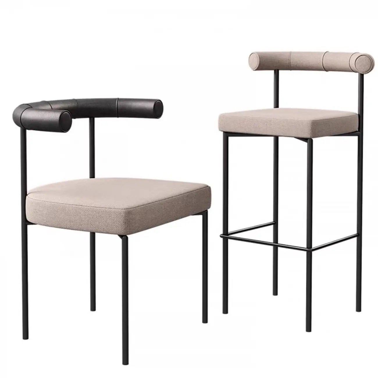 Modern Upholstered Low Back Metal Frame Bar Stools Image - 9 | homeyfad