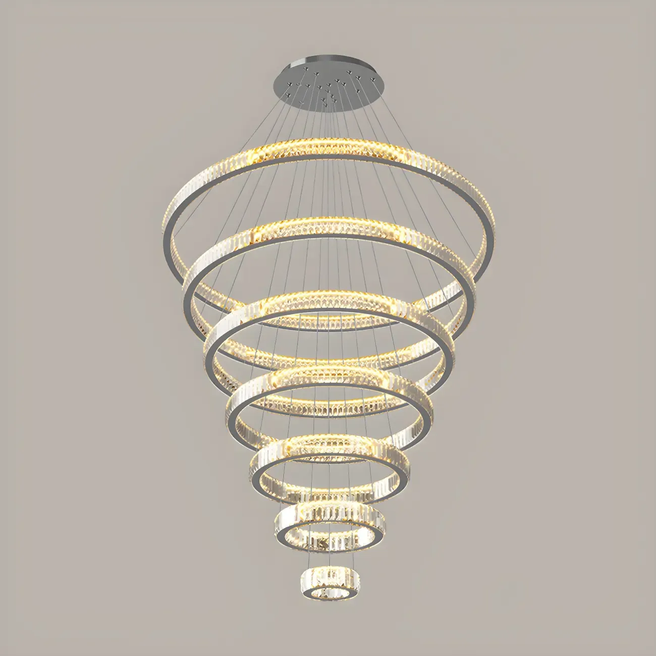 Gold Spiral Crystal Glass Modern Linear Chandelier Image - 10