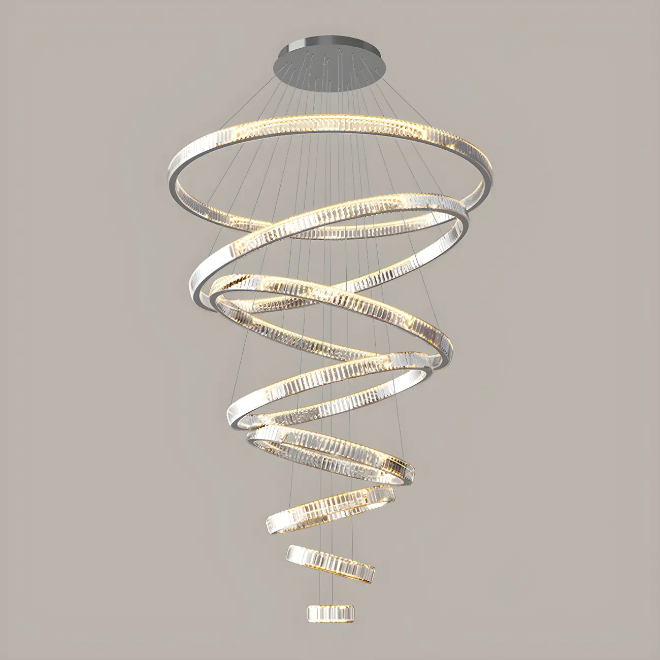 Gold Spiral Crystal Glass Modern Linear Chandelier Image - 11 | homeyfad