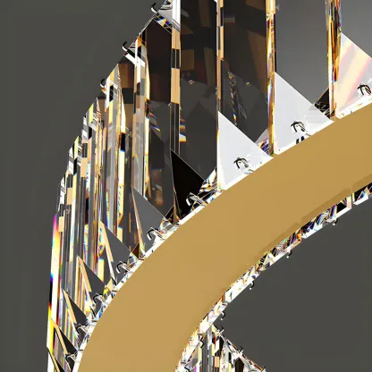 Gold Spiral Crystal Glass Modern Linear Chandelier Image - 17